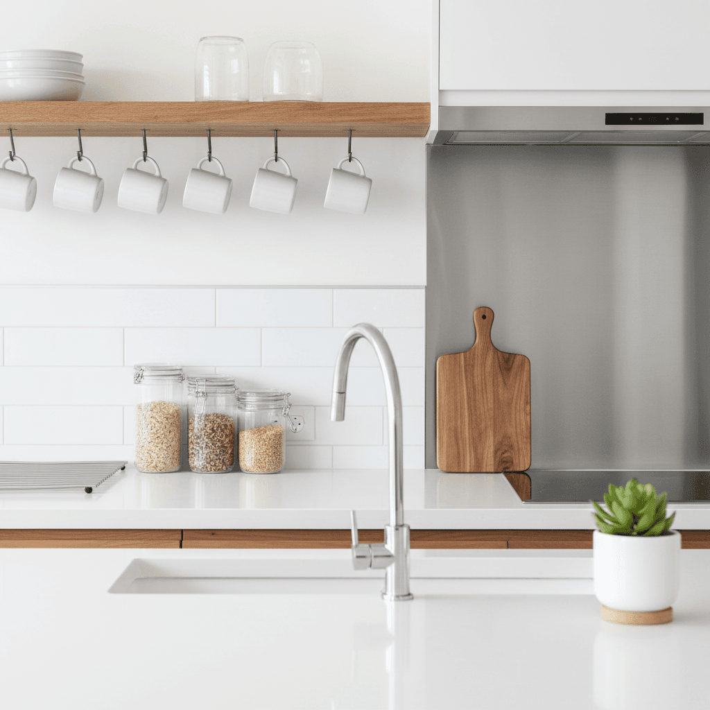 Kitchen counter after cleaning