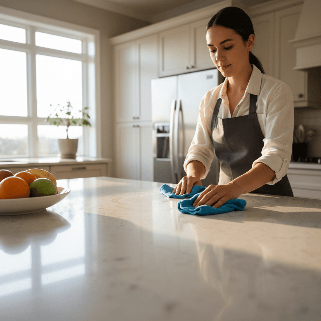 House cleaning service in action