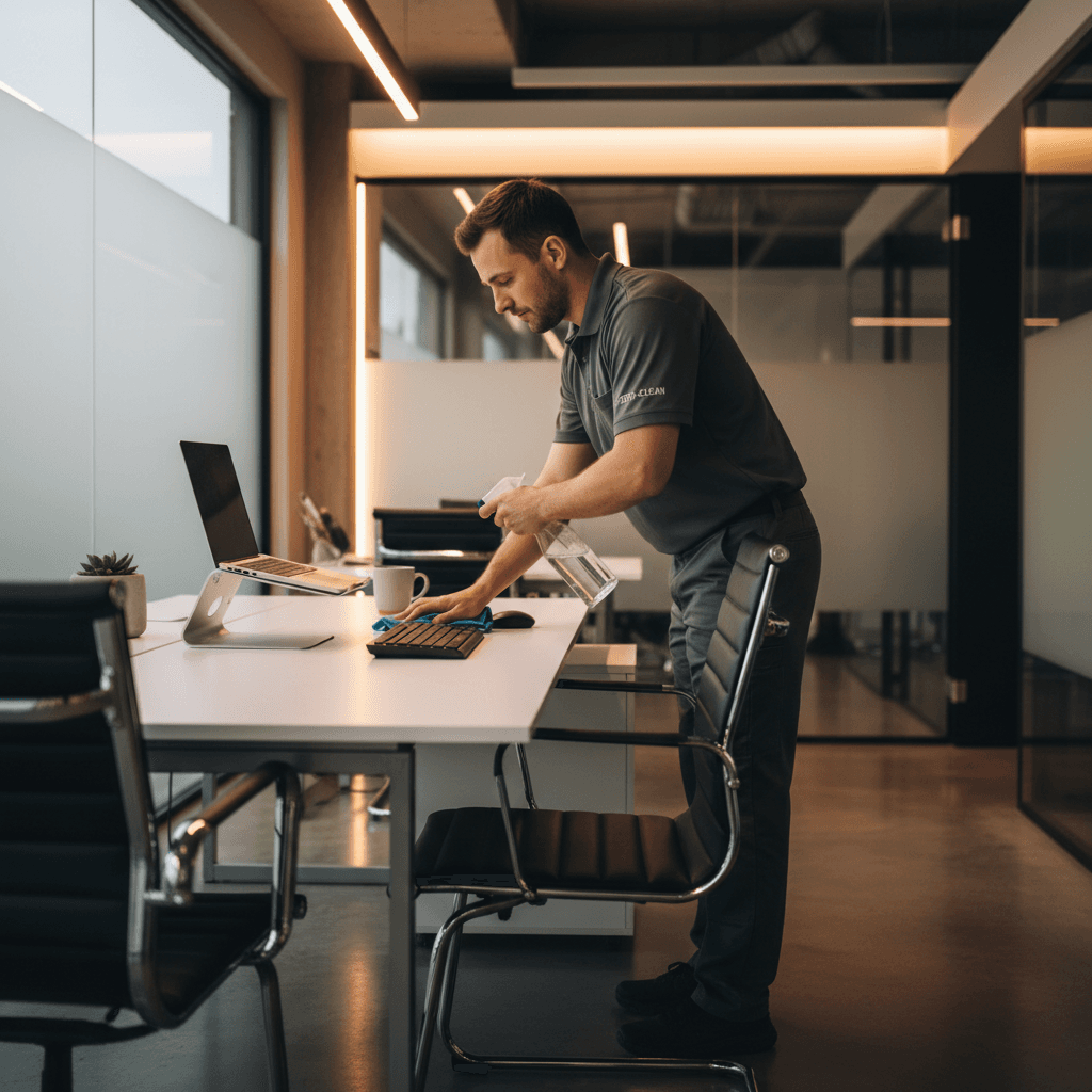Office cleaning and desk disinfection service